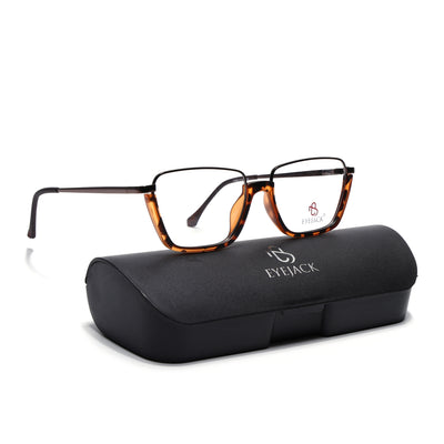 Eyejack Skyline Demi Brown Square Eyeglasses for Men & Women (170203FCL1999-C4)
