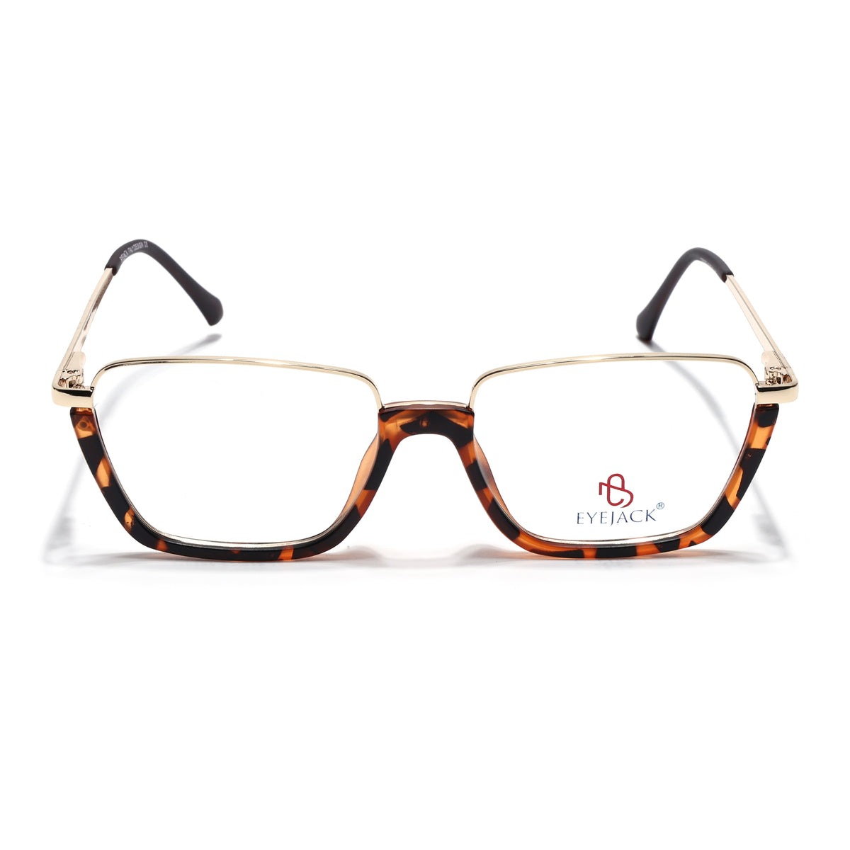 Eyejack Skyline Golden & Demi Brown Square Eyeglasses for Men & Women (170203FCL2000-C5)