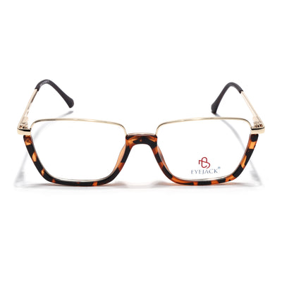 Eyejack Skyline Golden & Demi Brown Square Eyeglasses for Men & Women (170203FCL2000-C5)