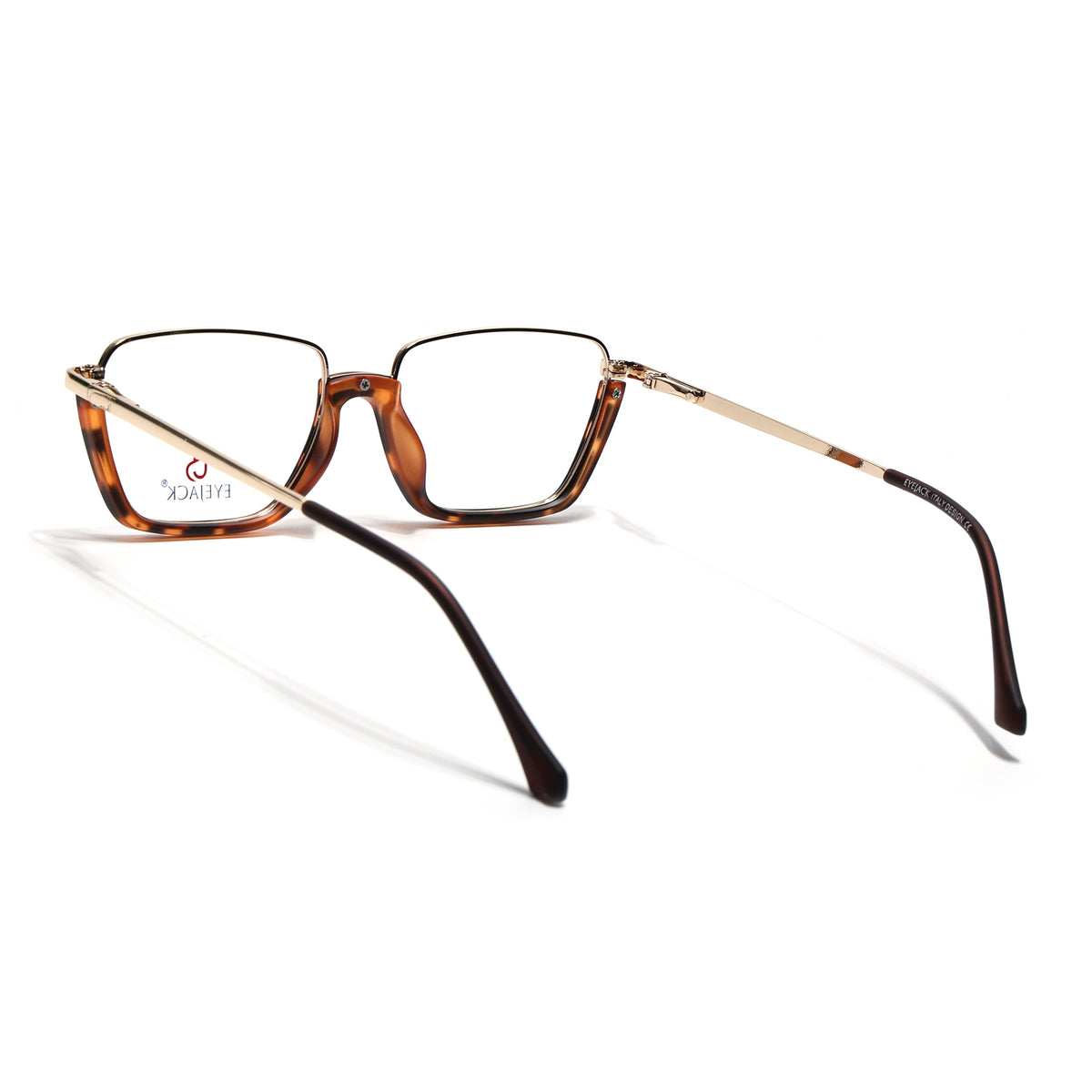 Eyejack Skyline Golden & Demi Brown Square Eyeglasses for Men & Women (170203FCL2000-C5)
