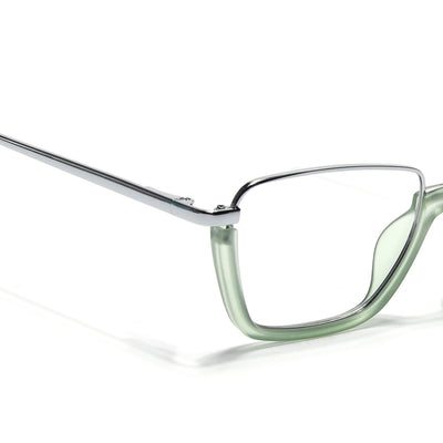 Eyejack Skyline Silver & Green Square Eyeglasses for Men & Women (170203FCL2001-C6)