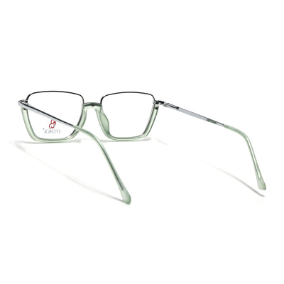 Eyejack Skyline Silver & Green Square Eyeglasses for Men & Women (170203FCL2001-C6)