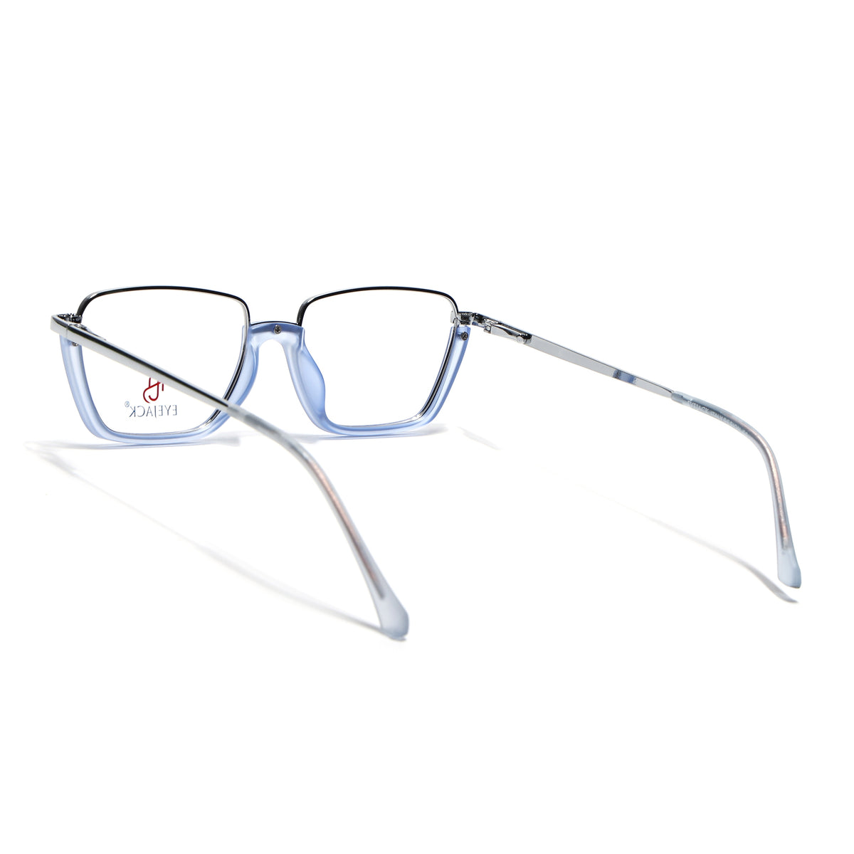 Eyejack Skyline Silver & Blue Square Eyeglasses for Men & Women (170203FCL2002-C7)