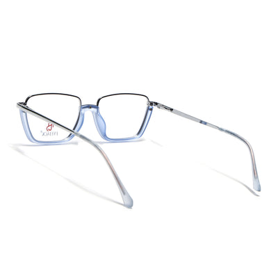 Eyejack Skyline Silver & Blue Square Eyeglasses for Men & Women (170203FCL2002-C7)