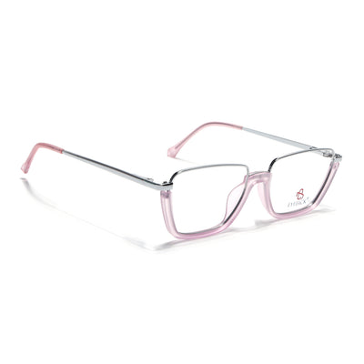 Eyejack Skyline Silver & Lavender Square Eyeglasses for Men & Women (170203FCL2003-C8)