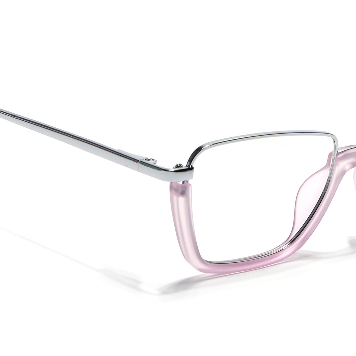 Eyejack Skyline Silver & Lavender Square Eyeglasses for Men & Women (170203FCL2003-C8)