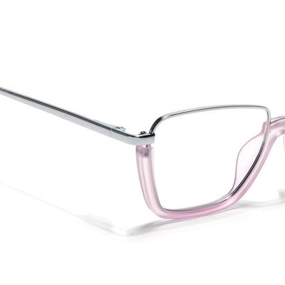 Eyejack Skyline Silver & Lavender Square Eyeglasses for Men & Women (170203FCL2003-C8)