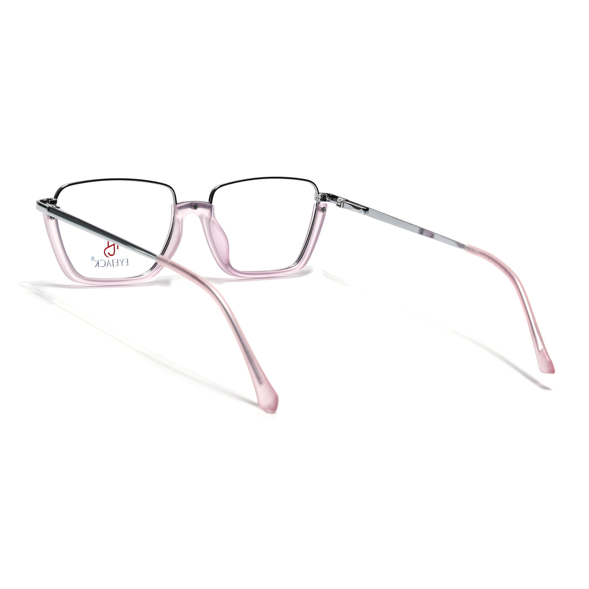 Eyejack Skyline Silver & Lavender Square Eyeglasses for Men & Women (170203FCL2003-C8)