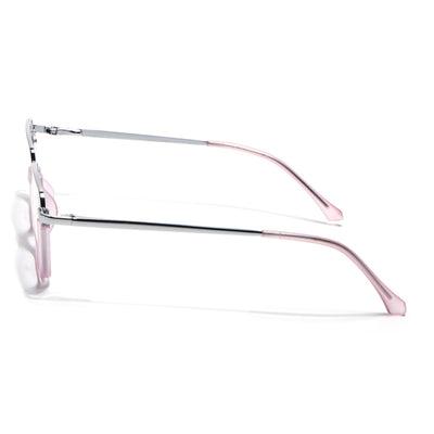 Eyejack Skyline Silver & Lavender Square Eyeglasses for Men & Women (170203FCL2003-C8)