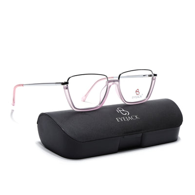 Eyejack Skyline Silver & Lavender Square Eyeglasses for Men & Women (170203FCL2003-C8)