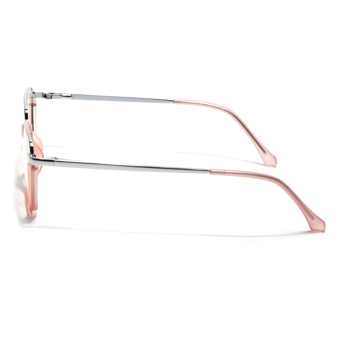 Eyejack Skyline Silver & Peach Square Eyeglasses for Men & Women (170203FCL2004-C9)
