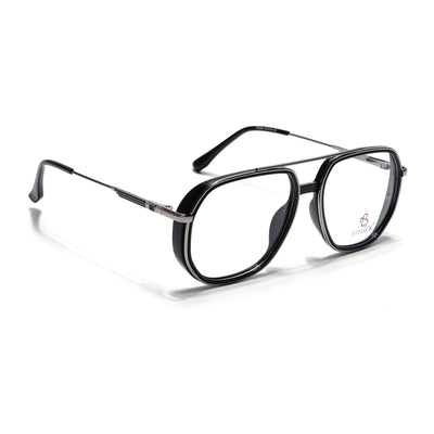 Eyejack Skyline Black & Silver Wayfarer Eyeglasses for Men & Women (170204FCL2005-C1)