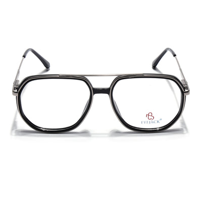 Eyejack Skyline Black & Silver Wayfarer Eyeglasses for Men & Women (170204FCL2005-C1)
