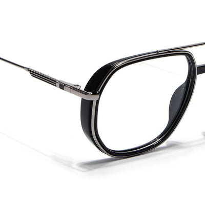 Eyejack Skyline Black & Silver Wayfarer Eyeglasses for Men & Women (170204FCL2005-C1)