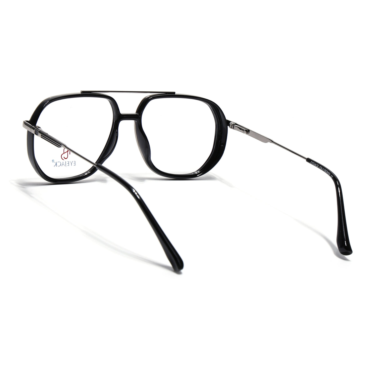Eyejack Skyline Black & Silver Wayfarer Eyeglasses for Men & Women (170204FCL2005-C1)