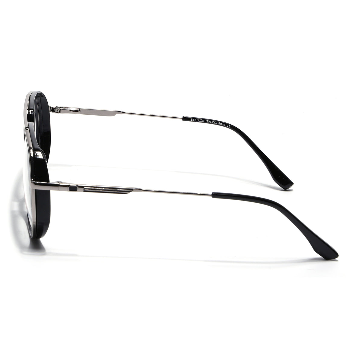 Eyejack Skyline Black & Silver Wayfarer Eyeglasses for Men & Women (170204FCL2005-C1)