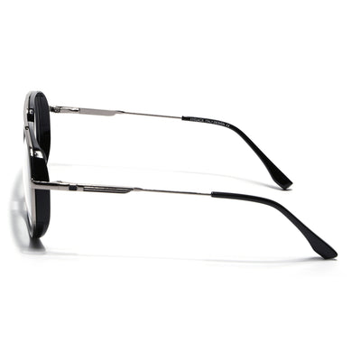 Eyejack Skyline Black & Silver Wayfarer Eyeglasses for Men & Women (170204FCL2005-C1)