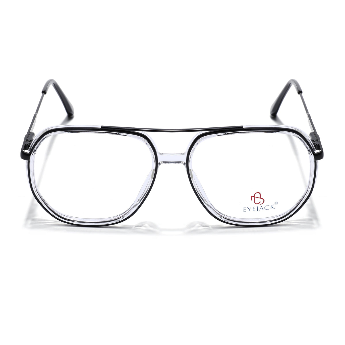 Eyejack Skyline Black & Transparent Wayfarer Eyeglasses for Men & Women (170204FCL2006-C2)
