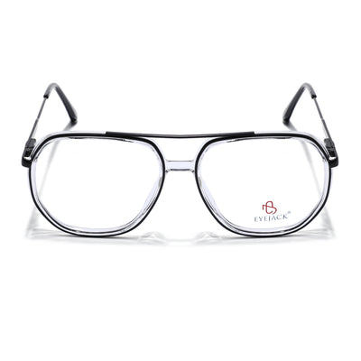 Eyejack Skyline Black & Transparent Wayfarer Eyeglasses for Men & Women (170204FCL2006-C2)