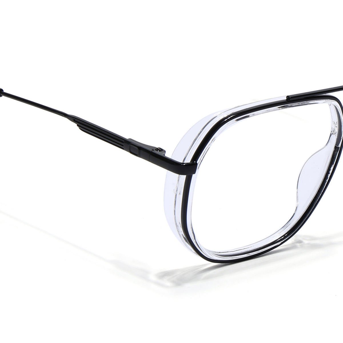 Eyejack Skyline Black & Transparent Wayfarer Eyeglasses for Men & Women (170204FCL2006-C2)