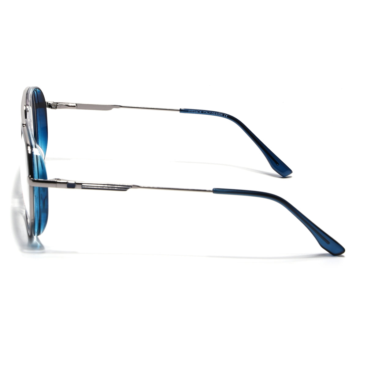 Eyejack Skyline Silver & Blue Wayfarer Eyeglasses for Men & Women (170204FCL2007-C3)