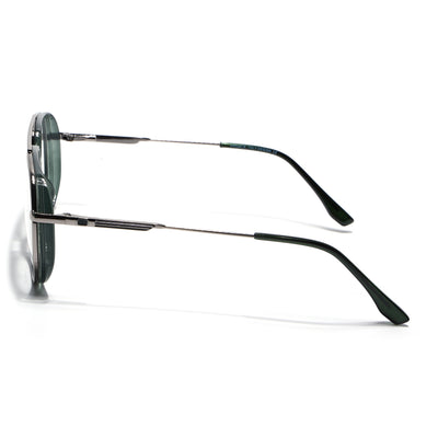 Eyejack Skyline Silver & Green Wayfarer Eyeglasses for Men & Women (170204FCL2008-C4)