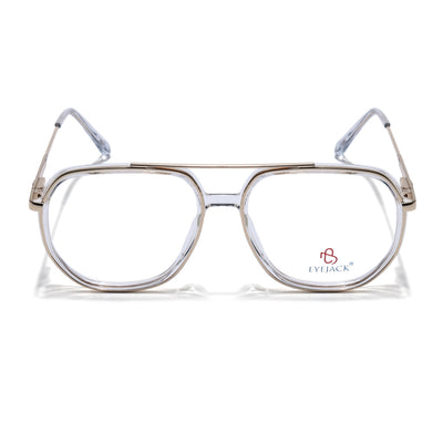 Eyejack Skyline Golden & Transparent Wayfarer Eyeglasses for Men & Women (170204FCL2009-C5)
