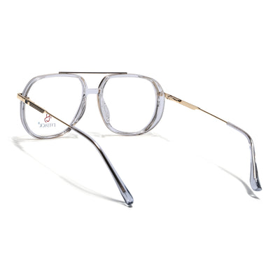 Eyejack Skyline Golden & Transparent Wayfarer Eyeglasses for Men & Women (170204FCL2009-C5)