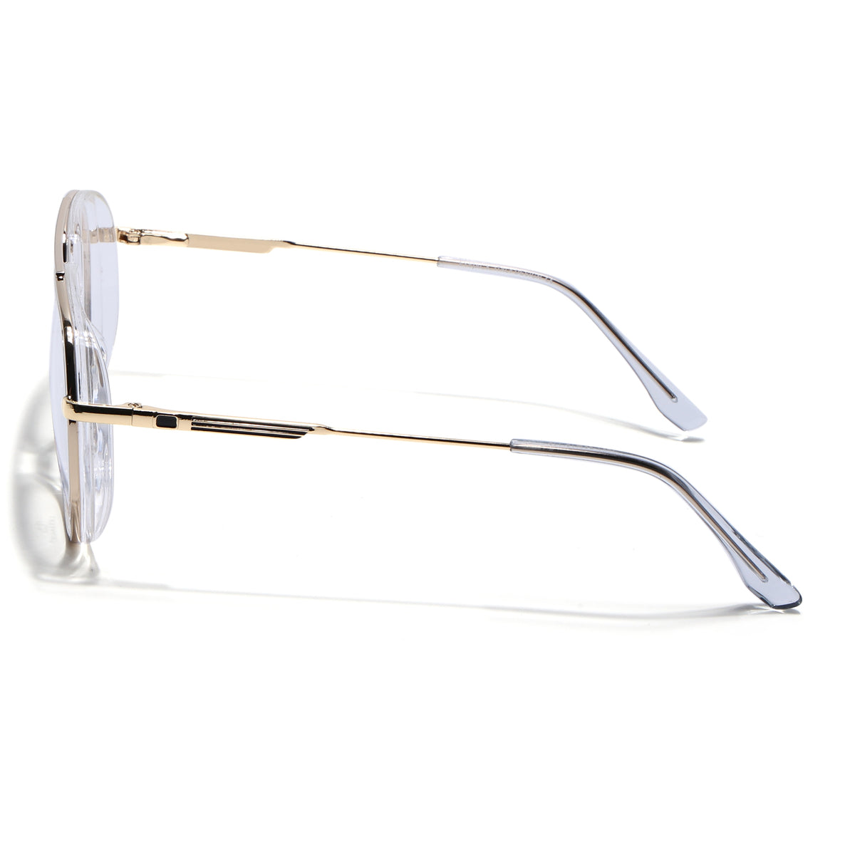 Eyejack Skyline Golden & Transparent Wayfarer Eyeglasses for Men & Women (170204FCL2009-C5)