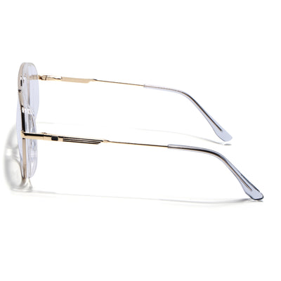 Eyejack Skyline Golden & Transparent Wayfarer Eyeglasses for Men & Women (170204FCL2009-C5)