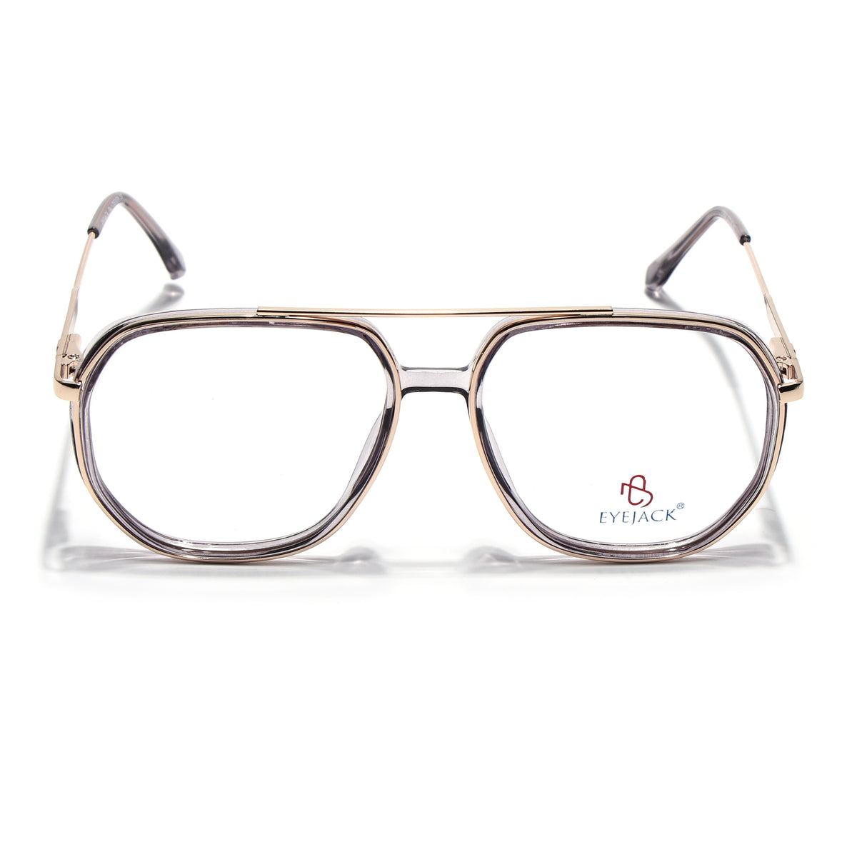 Eyejack Skyline Golden & Grey Wayfarer Eyeglasses for Men & Women (170204FCL2010-C6)