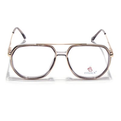 Eyejack Skyline Golden & Grey Wayfarer Eyeglasses for Men & Women (170204FCL2010-C6)