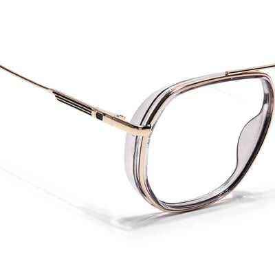Eyejack Skyline Golden & Grey Wayfarer Eyeglasses for Men & Women (170204FCL2010-C6)