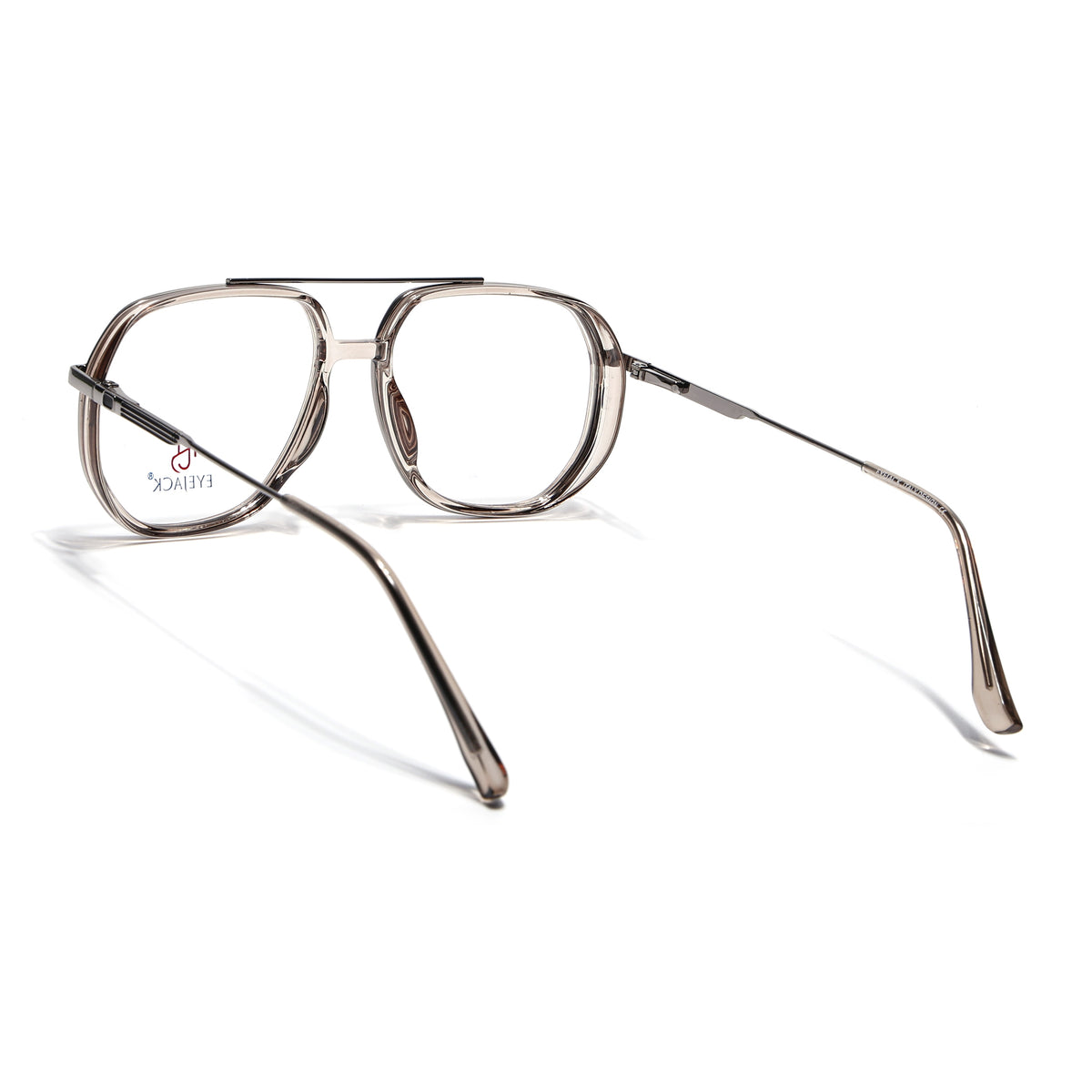 Eyejack Skyline Silver & Transparent Wayfarer Eyeglasses for Men & Women (170204FCL2011-C7)