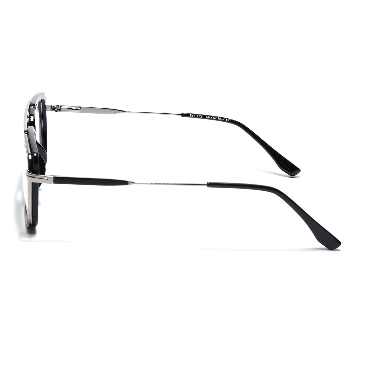 Eyejack Skyline Black & Silver Rectangle Eyeglasses for Men & Women (170205FCL2012-C1)