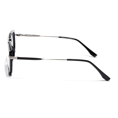 Eyejack Skyline Black & Silver Rectangle Eyeglasses for Men & Women (170205FCL2012-C1)