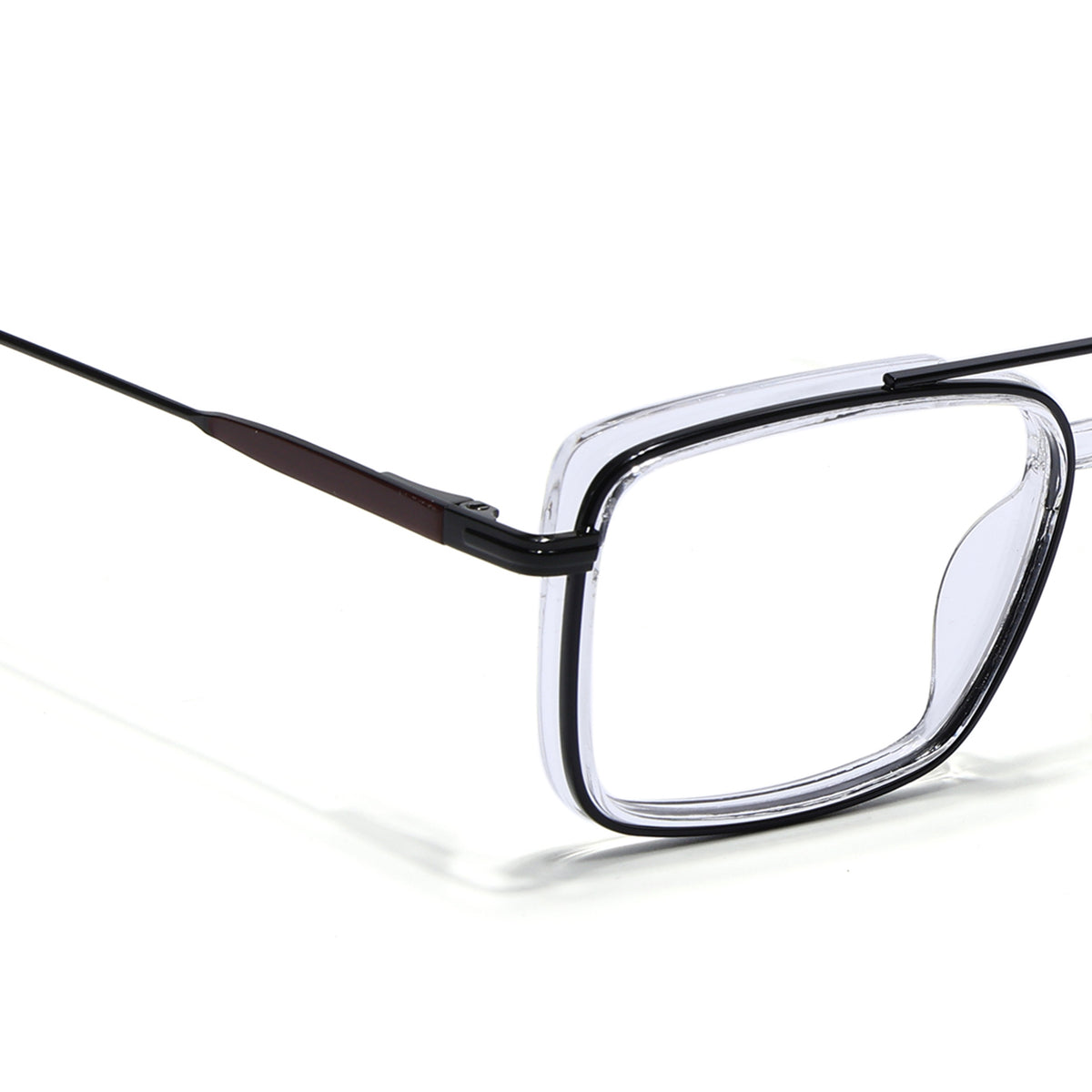 Eyejack Skyline Black & Transparent Rectangle Eyeglasses for Men & Women (170205FCL2013-C2)