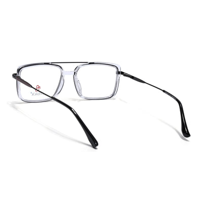 Eyejack Skyline Black & Transparent Rectangle Eyeglasses for Men & Women (170205FCL2013-C2)