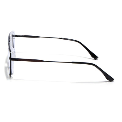 Eyejack Skyline Black & Transparent Rectangle Eyeglasses for Men & Women (170205FCL2013-C2)