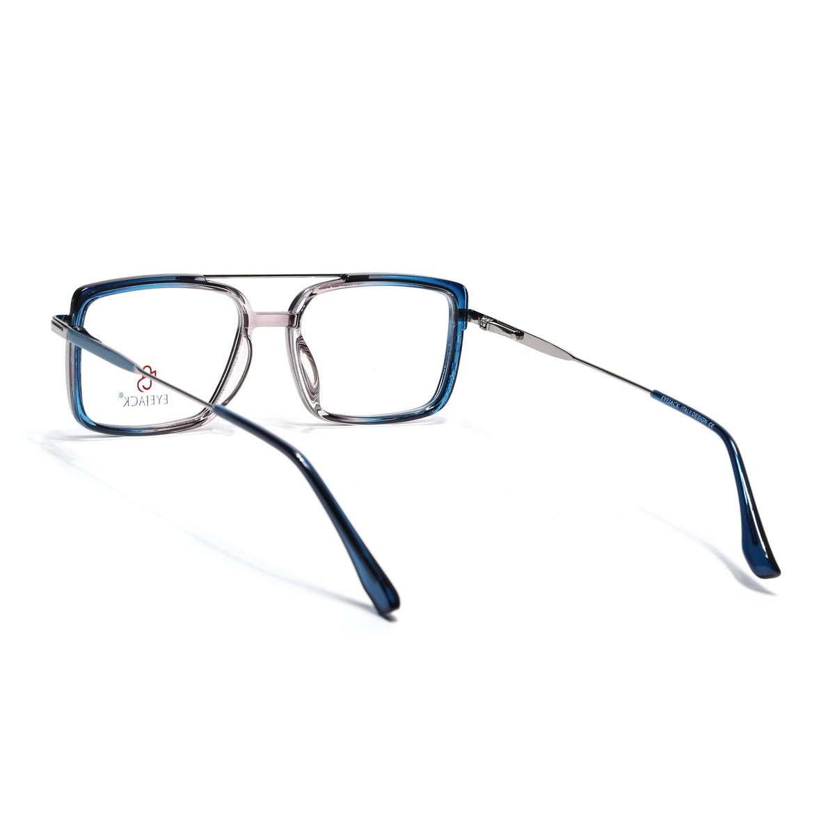 Eyejack Skyline Silver & Blue Rectangle Eyeglasses for Men & Women (170205FCL2014-C3)