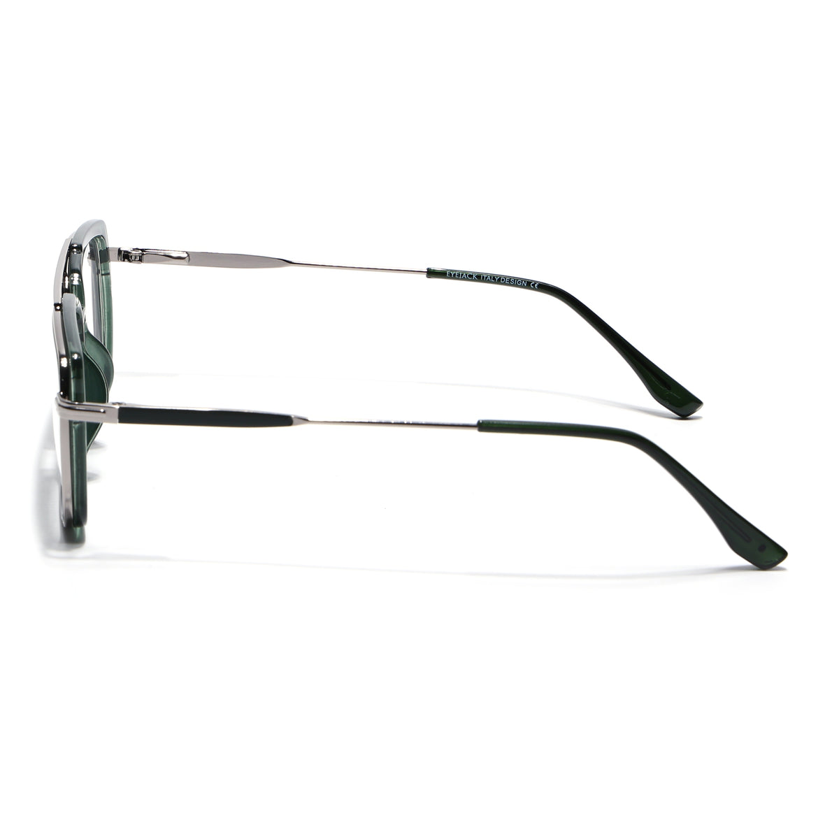 Eyejack Skyline Silver & Green Rectangle Eyeglasses for Men & Women (170205FCL2015-C4)