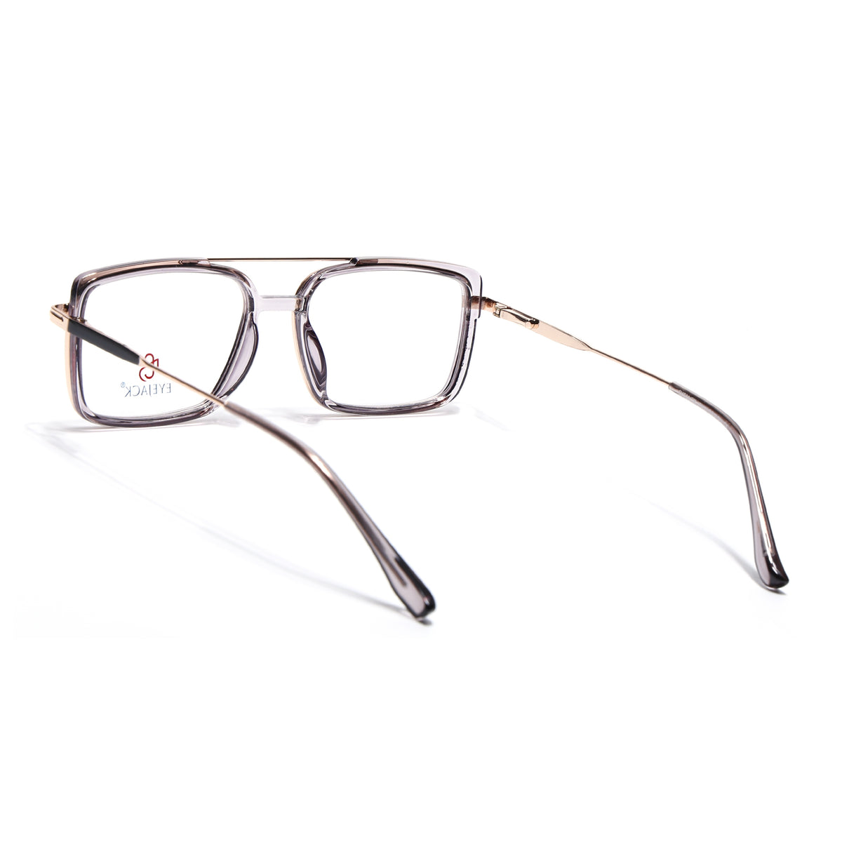 Eyejack Skyline Golden & Grey Rectangle Eyeglasses for Men & Women (170205FCL2017-C6)
