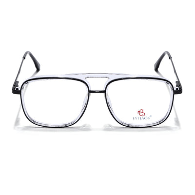 Eyejack Skyline Black & Transparent Wayfarer Eyeglasses for Men & Women (170206FCL2019-C1)