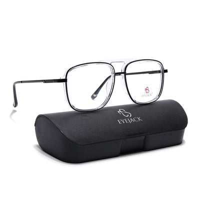 Eyejack Skyline Black & Transparent Wayfarer Eyeglasses for Men & Women (170206FCL2019-C1)