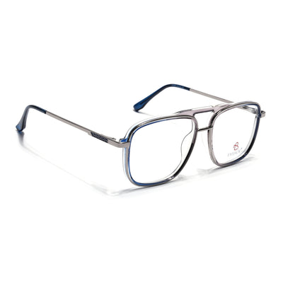Eyejack Skyline Silver & Blue Wayfarer Eyeglasses for Men & Women (170206FCL2020-C2)