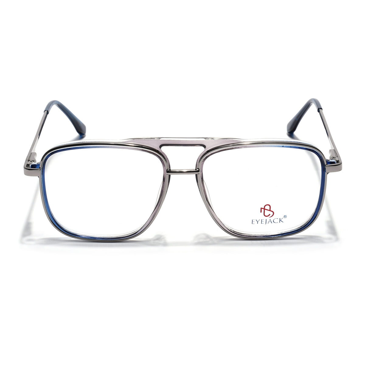 Eyejack Skyline Silver & Blue Wayfarer Eyeglasses for Men & Women (170206FCL2020-C2)
