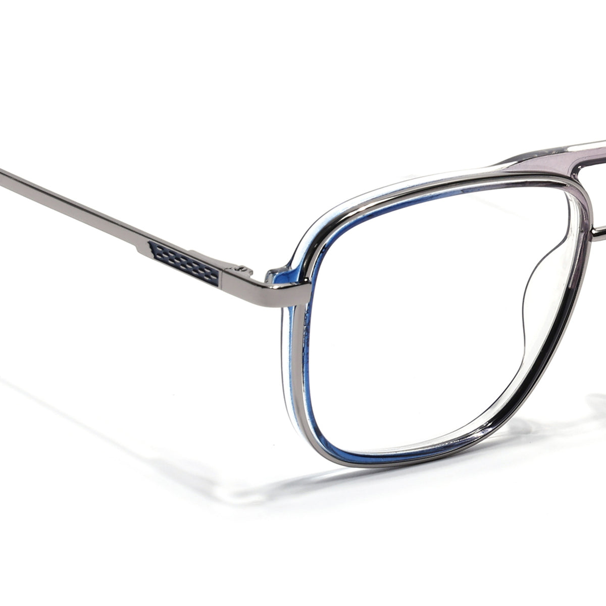 Eyejack Skyline Silver & Blue Wayfarer Eyeglasses for Men & Women (170206FCL2020-C2)