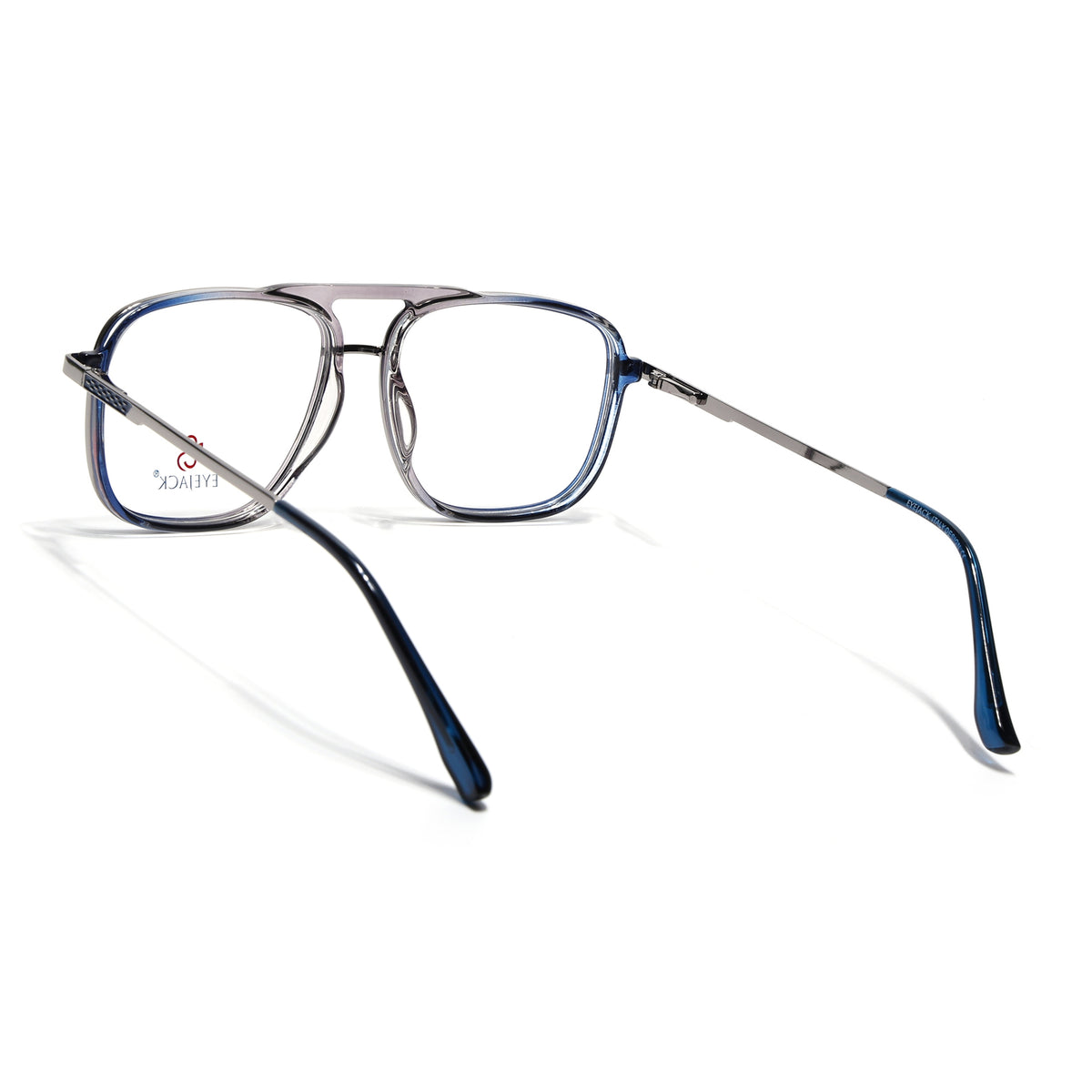 Eyejack Skyline Silver & Blue Wayfarer Eyeglasses for Men & Women (170206FCL2020-C2)