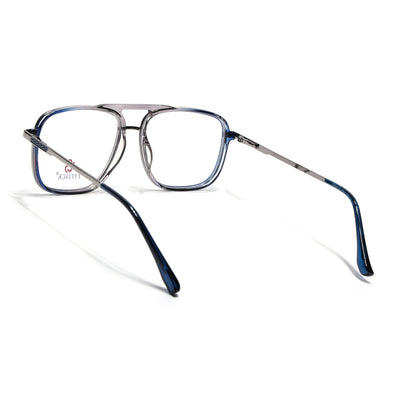 Eyejack Skyline Silver & Blue Wayfarer Eyeglasses for Men & Women (170206FCL2020-C2)