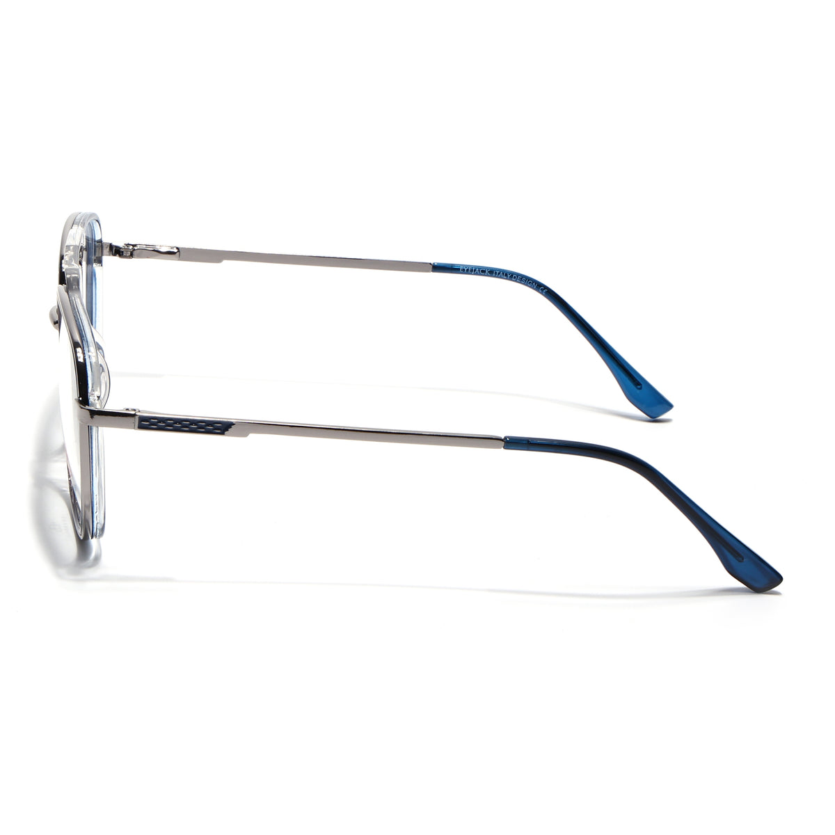 Eyejack Skyline Silver & Blue Wayfarer Eyeglasses for Men & Women (170206FCL2020-C2)